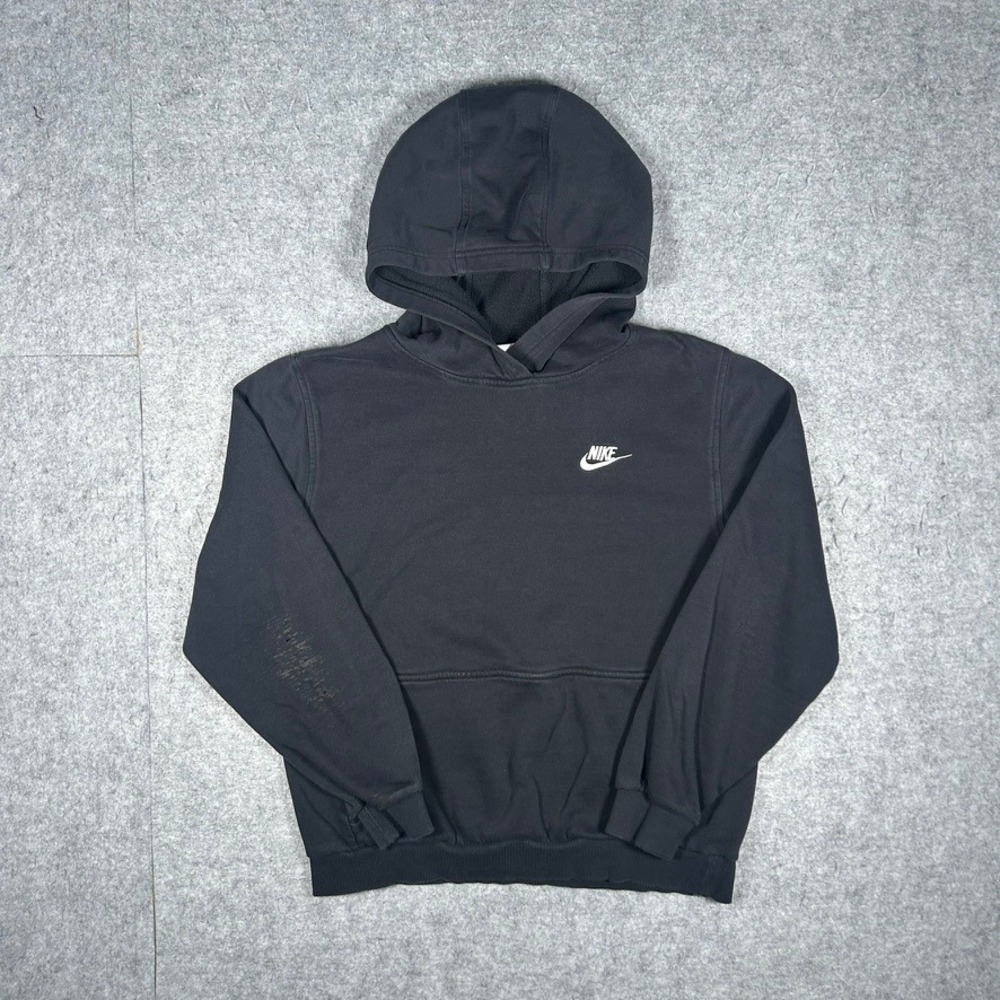 Nike sweatshirt boys XL Black Club Fleece pullover hoodie sportswear logo active